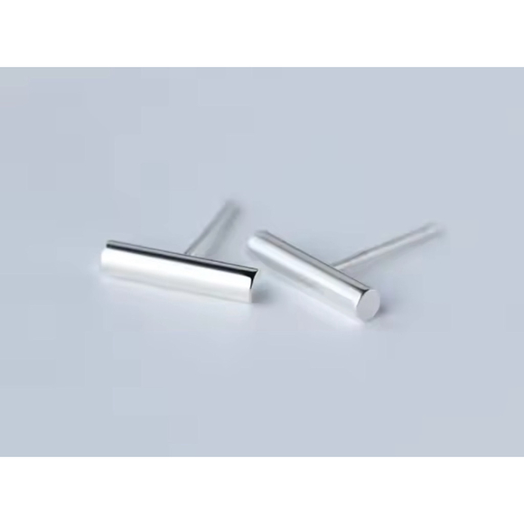 Unbranded Other - Unisex/Men’s‎ Fine 925 Sterling Silver Rhodium Staple Stud Earrings